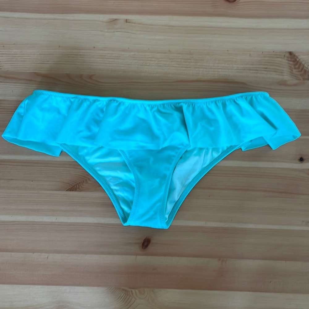 Victoria’s Secret Swim Turquoise Ruffle Bikini Bottoms Small